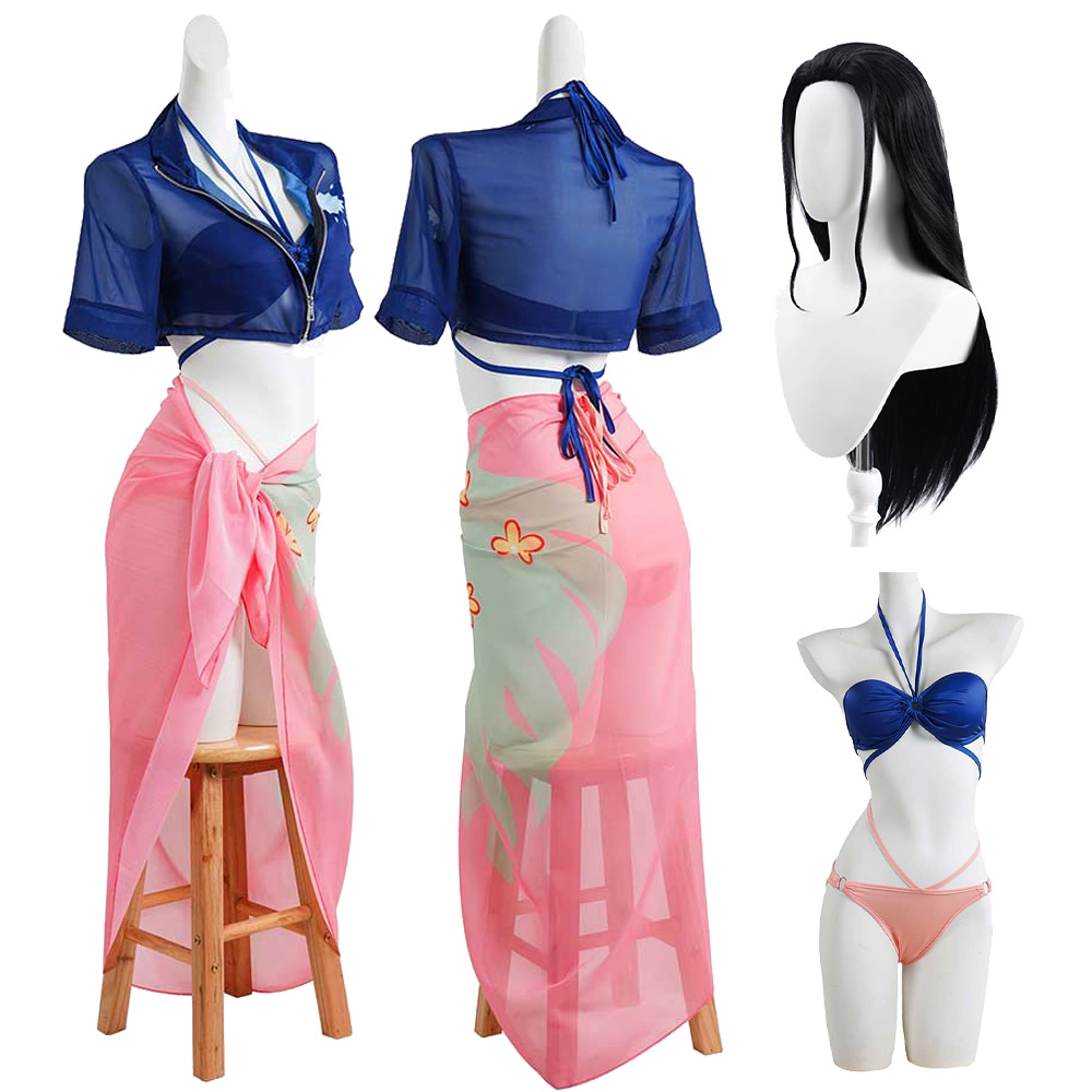 Anime Cosplay Nico Robin - Women Nico Robin Cosplay Wigs Swimsuit