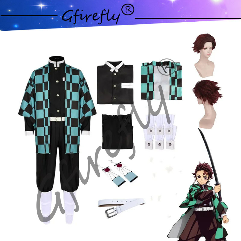 Kamado Tanjirou Cosplay Costum - Anime Cosplay Katana ulasan dan harga