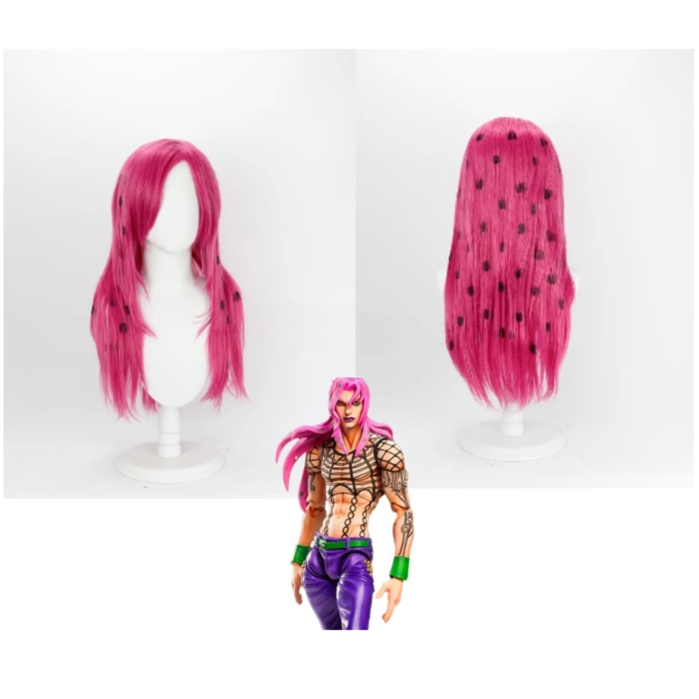 Anime JoJo Diavolo Cosplay Wig - Cosplay Anime Pink Hair ulasan dan harga