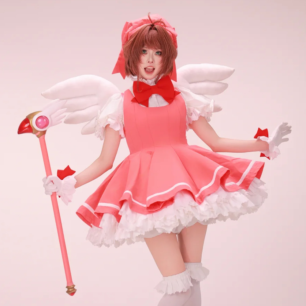 Kinomoto Sakura Cosplay Pink L - Anime Cosplay Easy ulasan dan harga