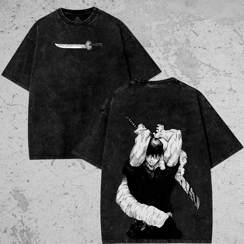 Toji Katana Oversized Tee, Vin - Anime Cosplay Katana ulasan dan harga