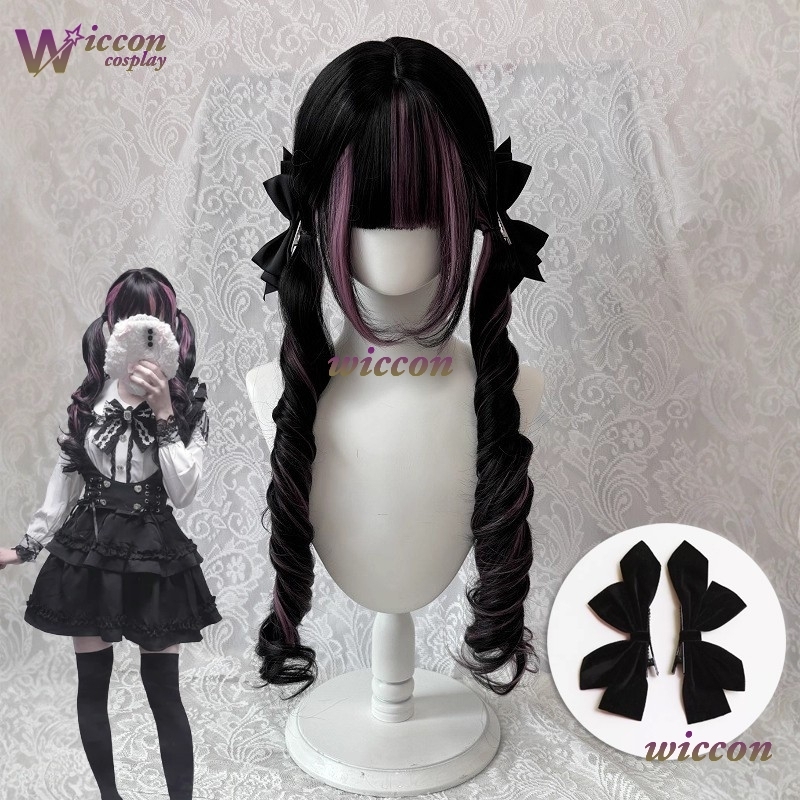 Comic ‌Black Wig with Pink Cos - Cosplay Anime Pink Hair ulasan dan harga