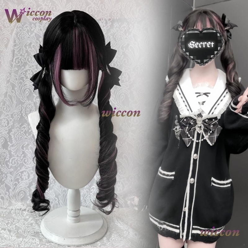 Comic ‌Black Wig with Pink Cos - Cosplay Anime Pink Hair ulasan dan harga
